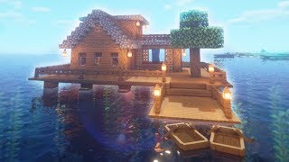 Minecraft Simple Floating Warer House Build  EASY Survival Starter House Tutorial [upl. by Holsworth]