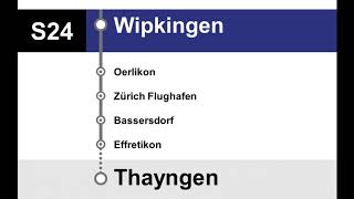 ZVV Ansagen  S24 RüschlikonZürich HBWinterthurSchaffhausenThayngen [upl. by Akela]