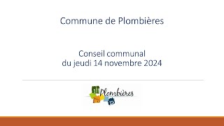 Conseil communal du jeudi 14 novembre 2024 [upl. by Heriberto]