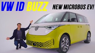 Comeback of the year VW ID Buzz REVEAL of the Volkswagen EV Microbus Multivan [upl. by Elleahcim]