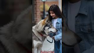 Beautiful bond a girl with trained wolf direwolf pets pet animals wolfs [upl. by Rancell]