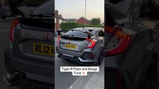 Honda Civic Type R exhaust pops and bangs foryoupage honda jdm exhaust modified [upl. by Nylcsoj]