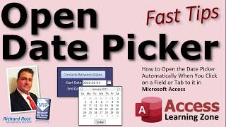 How to Open the Date Picker Automatically When You Click on a Field or Tab to it in Microsoft Access [upl. by Enihsnus]