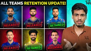 IPL 2025  KOHLI CAPTAIN 😍  SHREYAS RELEASED 🤯  All 10 IPL Teams Retention Update [upl. by Nehtanhoj]