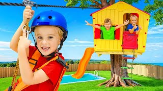 Chris and Michael build a Tree House with zipline [upl. by Jaehne]