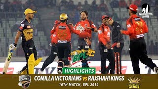 Comilla Victorians vs Rajshahi Kings Highlights  10th Match  Edition 6  BPL 2019 [upl. by Mychal875]