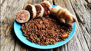 STUFFED PORK LEG with LENTILS Italian recipe [upl. by Eiramrefinnej]