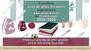 Lista SUGERIDA de ÚTILES ESCOLARES sep [upl. by Ninon]