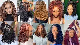 Extremely Stylish amp Unique Knotless BOHO Bob Braids Hairstyles for Black WomenPassion Boho Braids [upl. by Aerdnad]