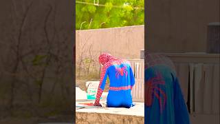 Pani ki balti leke bhagta spiderman 😂 shorts youtubeshorts funnyvideo trending [upl. by Seraphim145]