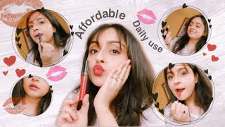 ALL my Lipsticks💄 Affordable  try on [upl. by Hillman]