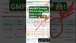 Waaree Energies IPO Listing Tomorrow GMP PreOpen SELL After Listing SELL or HOLD 102 Gain [upl. by Ahsela]