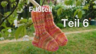 BABYSOCKEN  KINDERSOCKEN STRICKEN  TEIL 6 Der Fussteil [upl. by Eelaras]