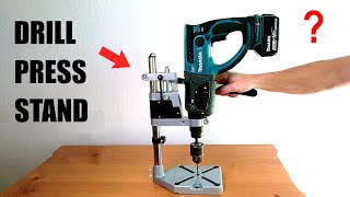 Is This Portable DRILL PRESS Stand for Cordless Hand Drill Any Good [upl. by Wil914]