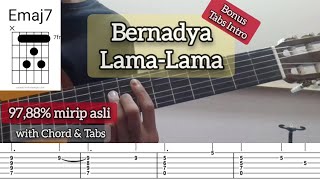 Tutorial Chord Asli Gitar Bernadya  LamaLama 9788 mirip asli  with Chords amp Tabs [upl. by Yerggoeg359]