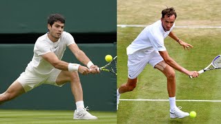 Alcaraz vs Medvedev Practice Set Highlights  Wimbledon 2024 [upl. by Adnilak501]