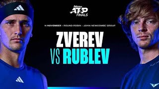 Zverev vs Rublev NITTO ATP Finals Torino 11112024 [upl. by Erlandson]