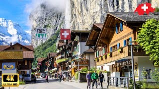 Lauterbrunnen 4K  The Most Beautiful Village in Switzerland  Travel Vlog 4K Video Ultra HD 60fps [upl. by Westphal]