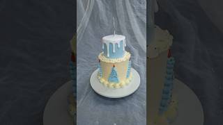 Blue Christmas Tree buttercream cake trending shorts viralvideo christmas cakedecorating fyp [upl. by Modie231]