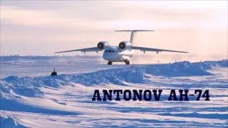 Antonov AH 74 taking off from the Ice runway at the North Pole [upl. by Simonette]