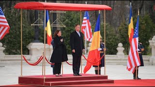 Vice President Kamala Harris Official Arrival at the Romanian Presidential Palace [upl. by Artinek357]