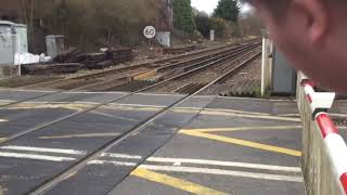 Camberley Station Level Crossing Surrey Sunday 04032018 [upl. by Anyd]