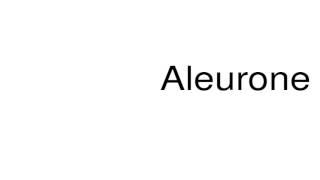 How to pronounce Aleurone [upl. by Narot]