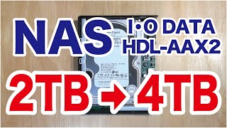 NAS HDLAAX2 HDDをLINUXなしで2TBから4TBに交換してみた。 [upl. by Orimisac]