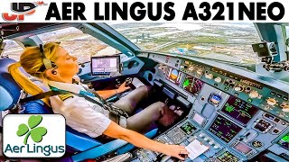 Lovely Cockpit Approach into New York Newark Aer Lingus A321neo [upl. by Saxela583]