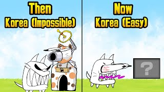 Korea Then vs Now Battle cats [upl. by Ennadroj]