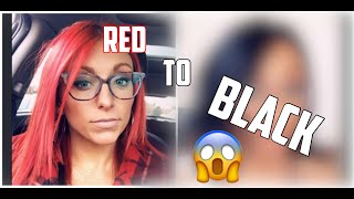 Coloring My Hair BLACK RED TO BLACK HAIR [upl. by Gauntlett]