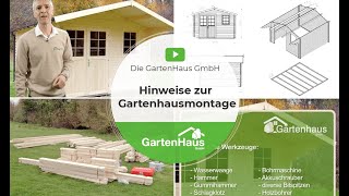 GartenHaus GmbH – Hinweise zur Gartenhausmontage [upl. by Aytnahs7]