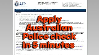 How To Apply for Australian Police CheckPCC for JobImmigrationCitizenship Purpose [upl. by Desberg]