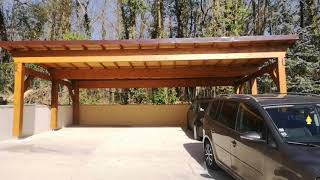 Carport en bois 9 m x 6 m pour 3 voitures [upl. by Ferrick593]