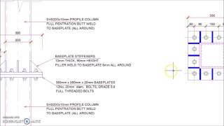 SHS Steel Column Splice Connection Detail Drawing [upl. by Nitsrek]
