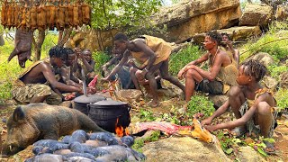 See How Hadzabe Successful Hunt and Cook Their Prey  Tradition [upl. by Aneleasor]