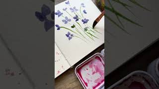 How to paint easy watercolor wildflowers for beginners [upl. by Gamages397]