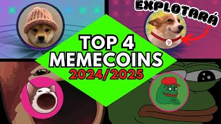 ESTAS 4 MEMECOINS HARÁN MILLONARIOS EN 2024  ¿PEPE A 1 WIF NO TIENE TECHO [upl. by Sollars]