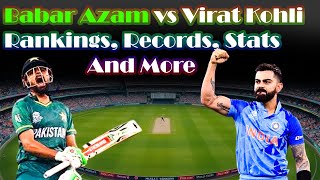 Babar Azam vs Virat Kohli Rankings Records Stats And More [upl. by Rodolfo]