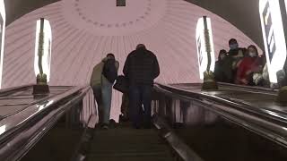 The deepest metro station in the world is Arsenalnaya more than 105 meters deep Kyiv city Ukraine [upl. by Dde]