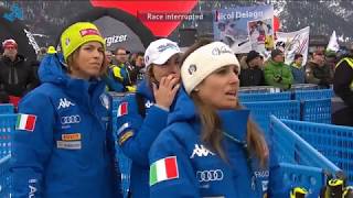 Alpine Skiing  2019  Womens Downhill  Sosio big crash in Garmisch [upl. by Alurta]