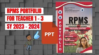 RPMS Portfolio 2023  2024 for Proficient Teachers Teachers 1  3 Red [upl. by Lulu760]