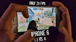 IPHONE 6 IN 2024 😱 ONLY 20 FPS 1 VS 4 PUBG HANDCAM [upl. by Vorster]