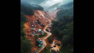 Ai images of landslide at Chooralmala in Wayanad district of Kerala [upl. by Dyob269]