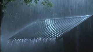 Sleep Instantly in Metal Tent with Heavy Rainstorm amp Powerful Thunder on Tin Roof in Forest at Night [upl. by Gentille]