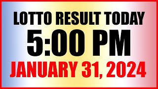 Lotto Result Today 5pm January 31 2024 Swertres Ez2 Pcso [upl. by Anoblav]