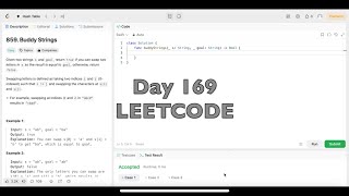 Day 169 LeetCode Problem 859 Buddy Strings  Swift [upl. by Tay]