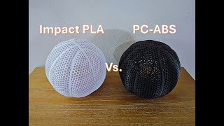 3D Printed Airless Basketball Filament Test Impact PLA vs PCABS [upl. by Gerita]