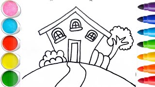 Baby and house Drawing Painting Coloring for Kids and Toddlers  Easy Drawing [upl. by Shermy170]