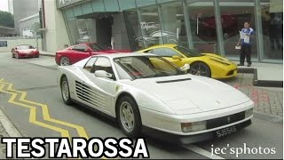 White Ferrari Testarossa in Singapore  Revs [upl. by Vena]